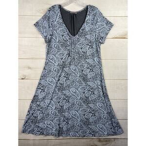 Fresh Produce Dress Womens 2XL Blue Paisley Floral V Neck Made USA Beach